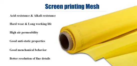 32t 36t 39t 43t 47t 54t 59t 64t 72t 77t 80t 90t 100t 120t Polyester Silk Screen Printing Mesh